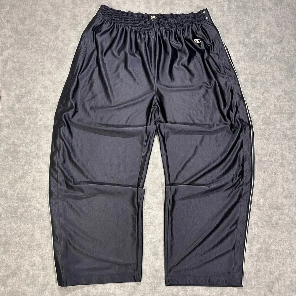 Vintage 90s Champion Basketball Tear Away Warm Up Pants Mens XXL Navy Dazzle